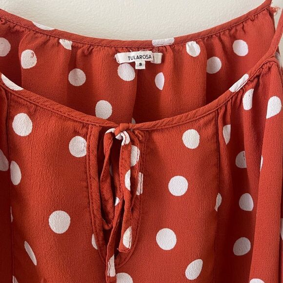 Tularosa Hattie Polka Dot Cold Shoulder Mini Dress Roselle Small - Picture 4 of 5